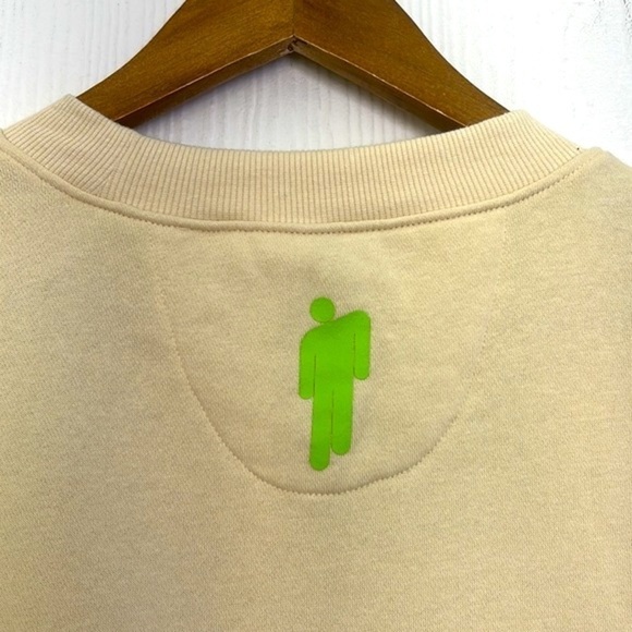 H&M - Billie Eilish Lime Green Graphic Tan Long Sleeve Sweatshirt Dress Size SM - Picture 11 of 11